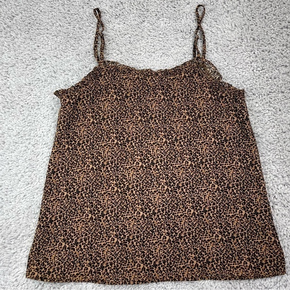 Oddi Top Womens Small Spaghetti Strap Animal Print Basic Casual Layering Tank - Picture 3 of 4